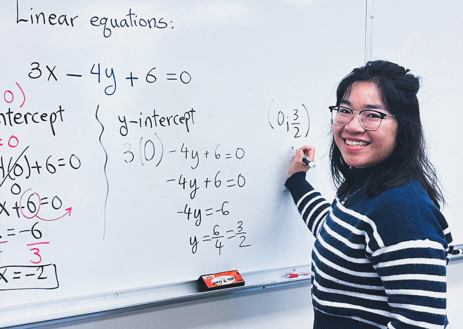 math student at whiteboard